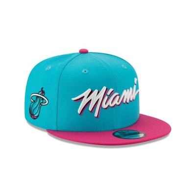 Blue Miami Heat Hat - New Era NBA 2019 NBA Authentics City Series 9FIFTY Snapback Caps USA9650281